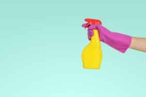 yellow cleaning spray bottle during RMO, Malaysia