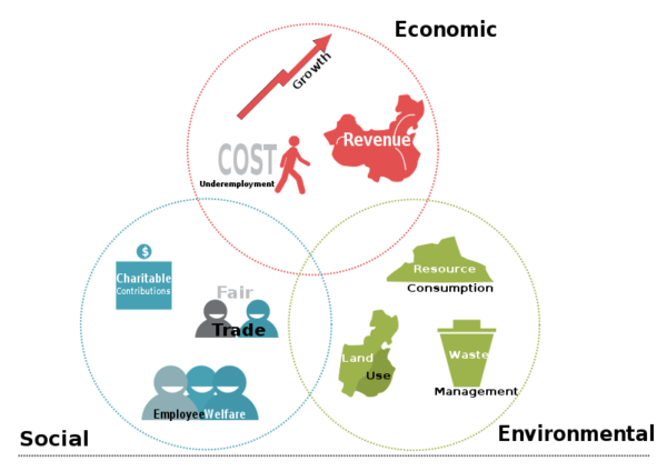 Infographic on the economic, social, environmental triple bottom line