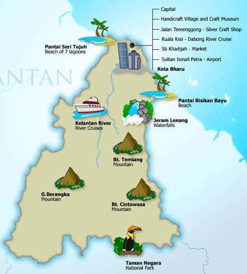 Kelantan tourism map