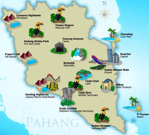 Pahang tourism map