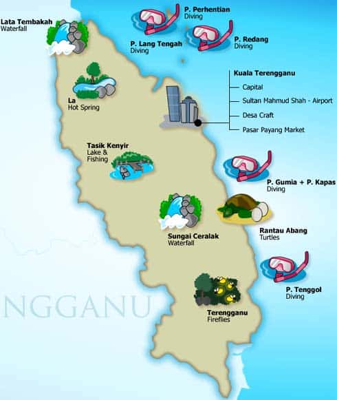 Terengganu Tourism map