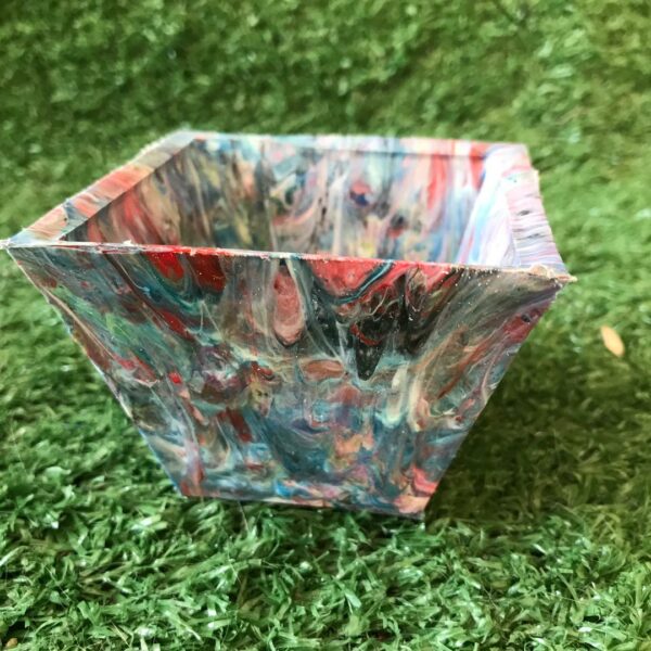 Red and Black Upcycled plant pot